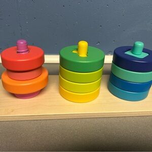 LOVEVERY Sorting Puzzle Twist Pivot Stacking Investigator Toy Montessori Wooden